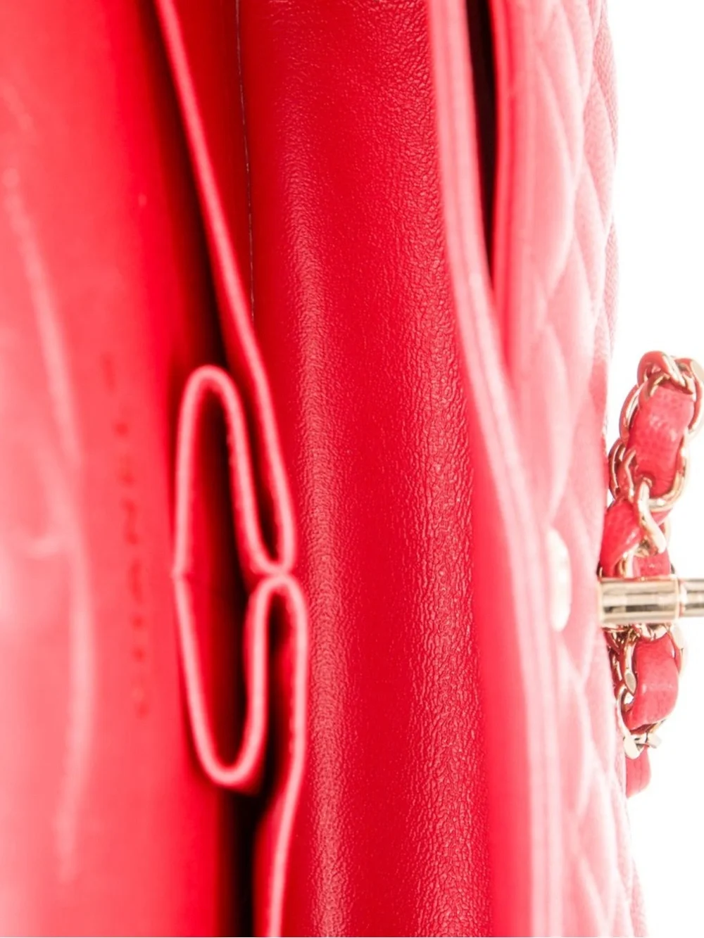 CHANEL Classic Medium Double Flap Should Bag Gold Hardware Red Orange